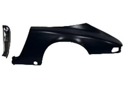 Pannello posteriore 1/4 con montante porta separato Targa. Porsche 911 08/1969- 07/1973 - 91150306140, 91150306140GRV, 91150306243, 91150306243GRV - 1680400470, 1680400480